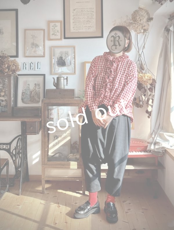 画像11: MARCHE' DE SOEUR／フローフリルブラウス・赤ギンガム (11)