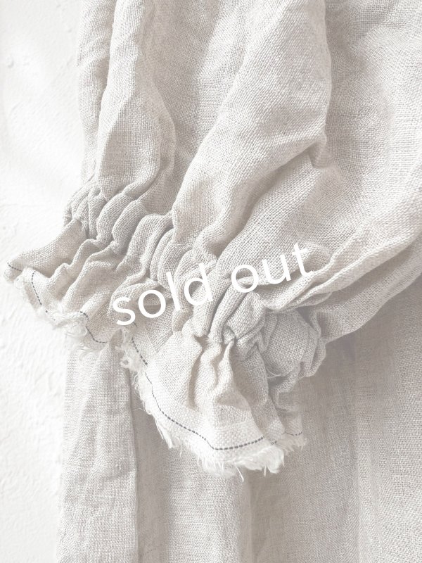 画像4: MARCHE' DE SOEUR／オランダリネン ラッフルギャザーワンピース・生成り (4)