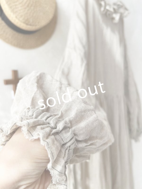 画像6: MARCHE' DE SOEUR／オランダリネン ラッフルギャザーワンピース・生成り (6)