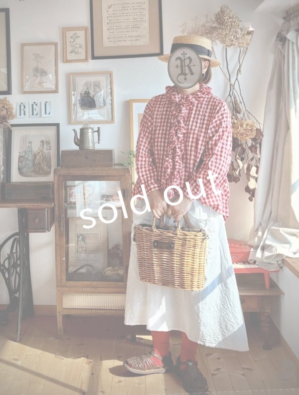 画像10: MARCHE' DE SOEUR／フローフリルブラウス・赤ギンガム (10)