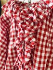画像4: MARCHE' DE SOEUR／フローフリルブラウス・赤ギンガム (4)