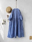 画像8: MARCHE' DE SOEUR／スキッパーギャザーワンピース・青ギンガム (8)