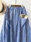画像2: MARCHE' DE SOEUR／ポケットスカート・青ギンガム (2)