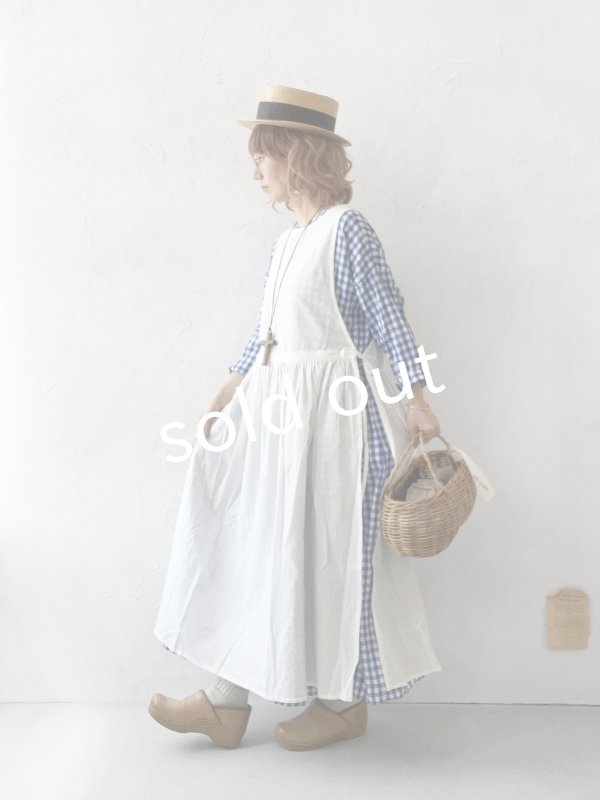 画像11: MARCHE' DE SOEUR／スキッパーギャザーワンピース・青ギンガム (11)