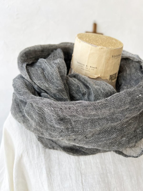 画像3: Branch m'／リネンガーゼスヌード・ブラック (3)