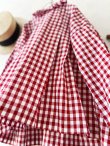 画像5: MARCHE' DE SOEUR／タックフリルカラーブラウス・赤ギンガム (5)