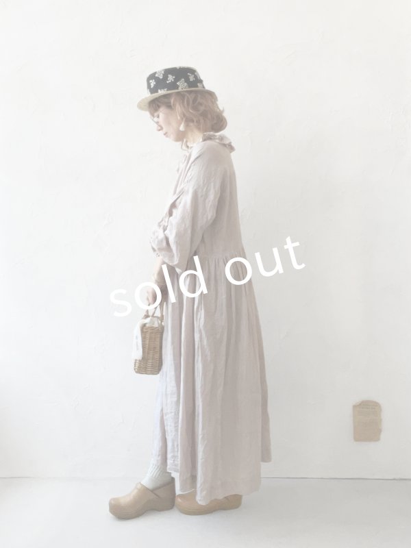 画像13: MARCHE' DE SOEUR／オランダリネン ラッフルギャザーワンピース・生成り (13)