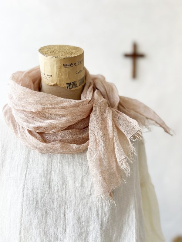 画像2: Branch m'／リネンガーゼストール・ライトピンク (2)