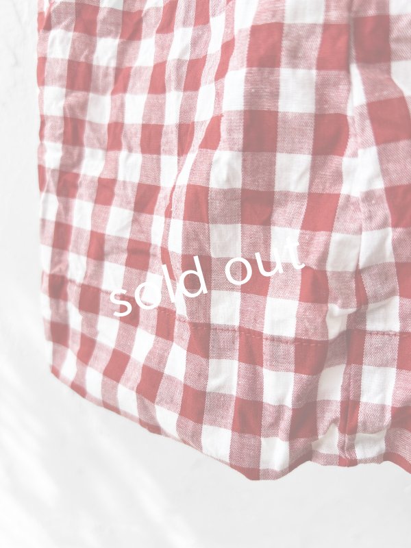 画像7: MARCHE' DE SOEUR／スキッパーギャザーワンピース・赤ギンガム (7)