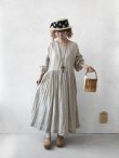画像12: MARCHE' DE SOEUR／オランダリネン ギャザーワンピース・生成り (12)