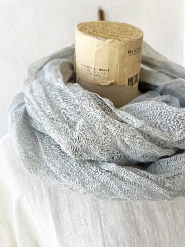 画像3: Branch m'／リネンガーゼスヌード・ライトブルー (3)