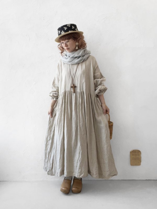 画像5: Branch m'／リネンガーゼスヌード・ブラック (5)