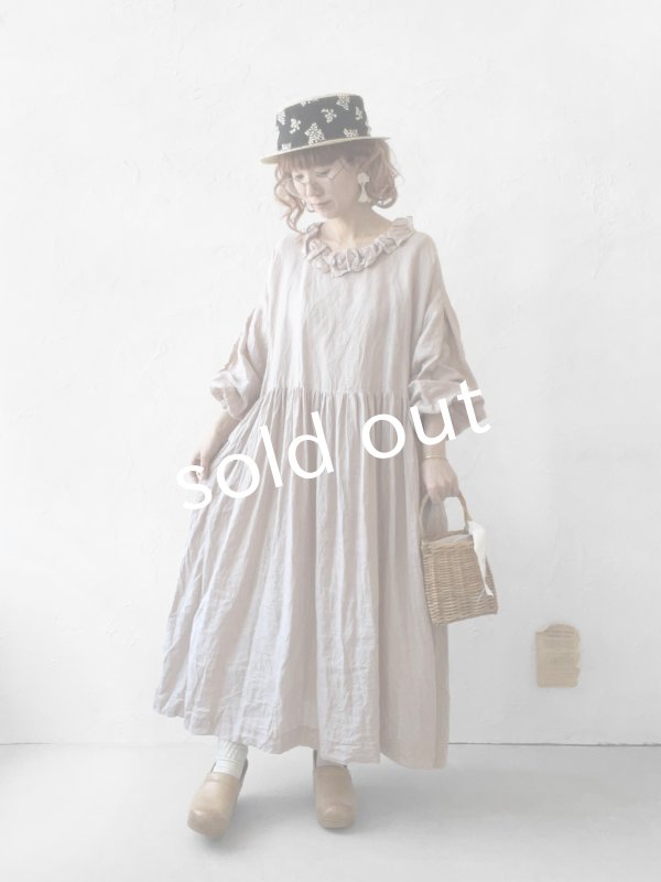 画像11: MARCHE' DE SOEUR／ラッフルギャザーワンピース・ピンクベージュ (11)