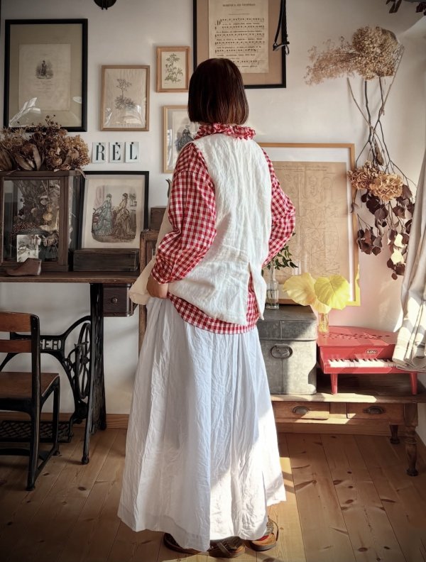 画像10: MARCHE' DE SOEUR／ポケットスカート・青ギンガム (10)