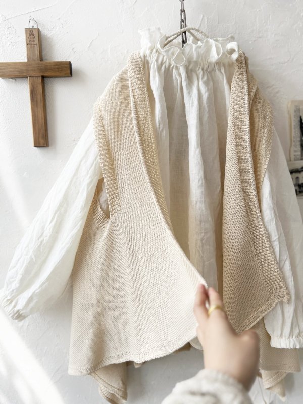 画像5: Crea delice／ショールカラージレ・ベージュ (5)