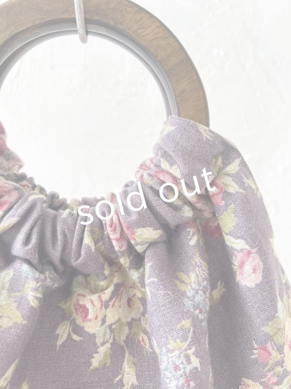 画像2: MARCHE' DE SOEUR／木の持ち手バッグ・アッシュパープルローズ (2)