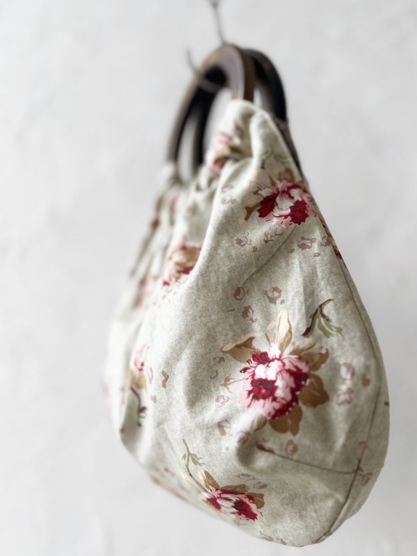 画像5: MARCHE' DE SOEUR／木の持ち手バッグ・グレージュピンクローズ (5)