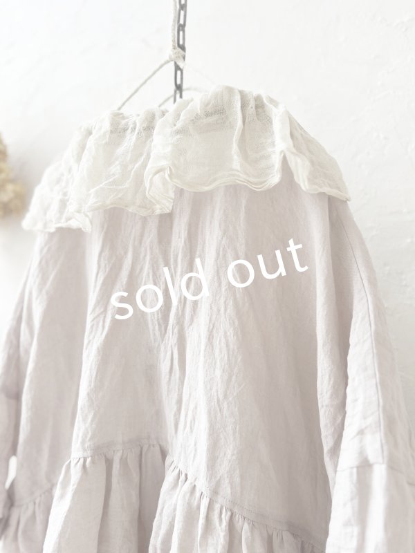 画像11: MARCHE' DE SOEUR／大きなラッフル襟のチュニック・ファナージュピンクに生成り襟 (11)