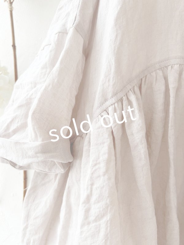 画像6: MARCHE' DE SOEUR／大きなラッフル襟のチュニック・ファナージュピンクに生成り襟 (6)