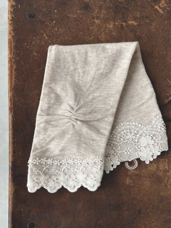 画像3: monami／コットンUVセミロングアームカバー・ダブルレース (3)