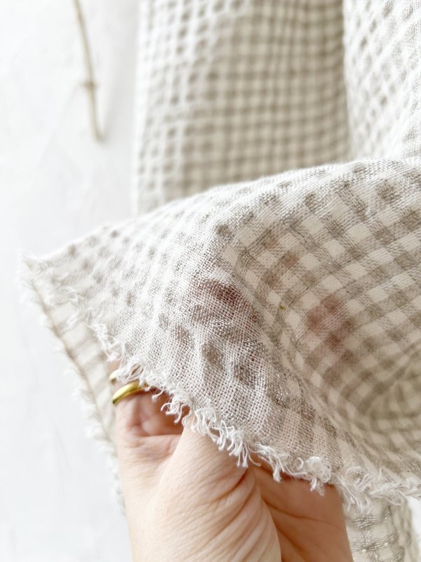 画像7: MARCHE' DE SOEUR／大きなラッフル襟のチュニック・ワッフルベージュに生成り襟 (7)