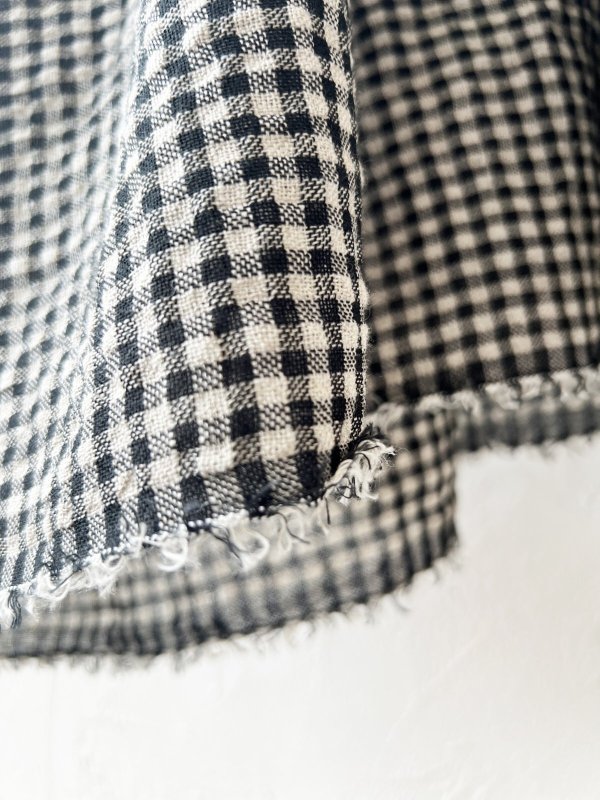 画像7: MARCHE' DE SOEUR／大きなラッフル襟のチュニック・ワッフルブラックに黒ガーゼ襟 (7)