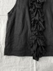 画像6: Reliure／FRILL VEST・Black linen (6)