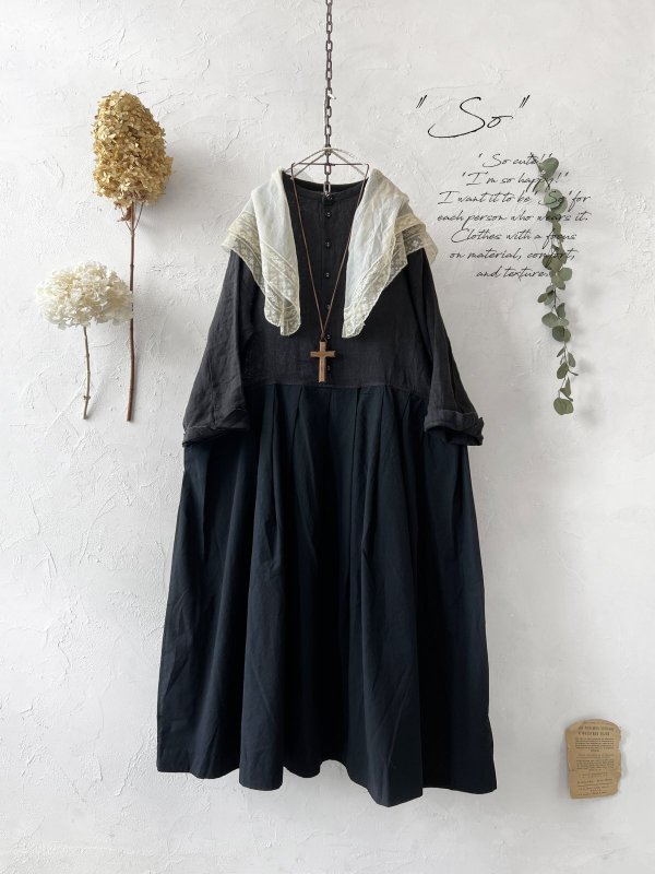 画像1: SO／ドッキングタックワンピース・ブラック (1)