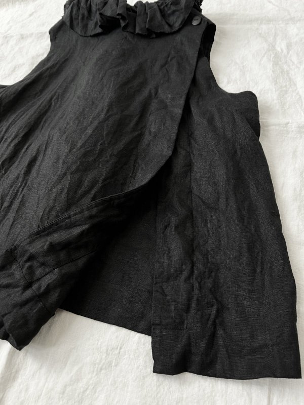 画像10: Reliure／FRILL VEST・Black linen (10)