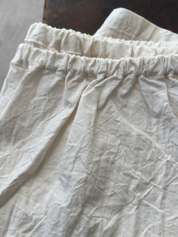 画像2: seasew.／527 ワッシャーコットンワイドペチパンツ・キナリ (2)