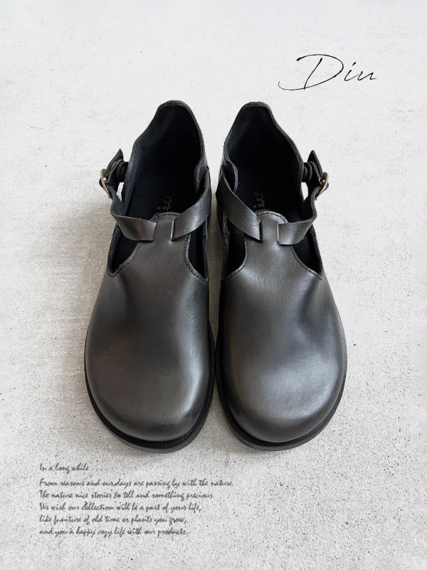 画像1: Diu／本革オルヌシューズ・ブラック (1)