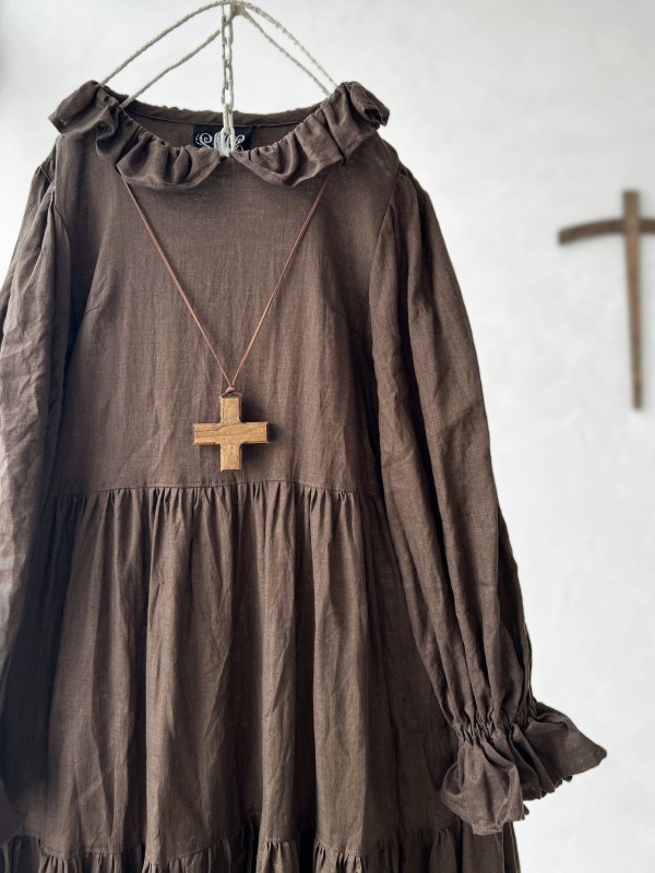 画像2: 【4/24(金)21時から販売】MIFUMIコラボ／anneのワンピース・こげ茶＆bag (2)