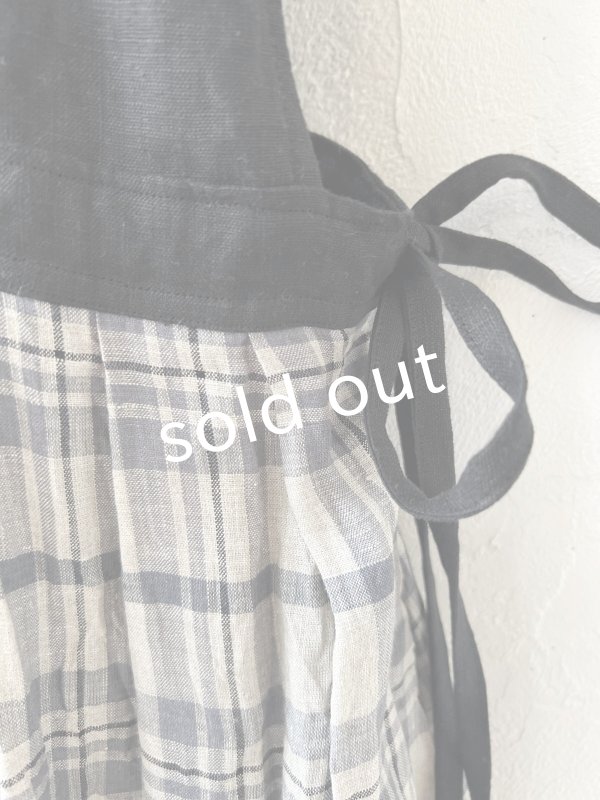 画像3: MARCHE' DE SOEUR／エプロンワンピース・黒×チェック (3)