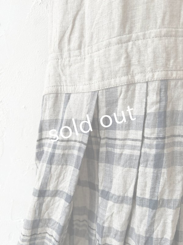 画像5: MARCHE' DE SOEUR／エプロンワンピース・生成り×チェック (5)