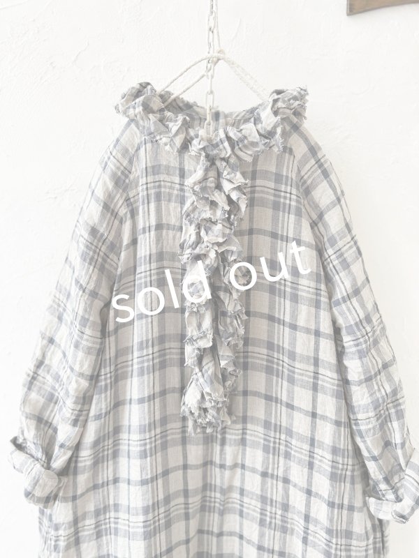 画像2: MARCHE' DE SOEUR／フローフリルワンピース・チェック (2)
