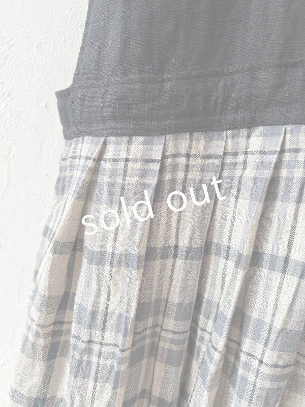 画像4: MARCHE' DE SOEUR／エプロンワンピース・黒×チェック (4)