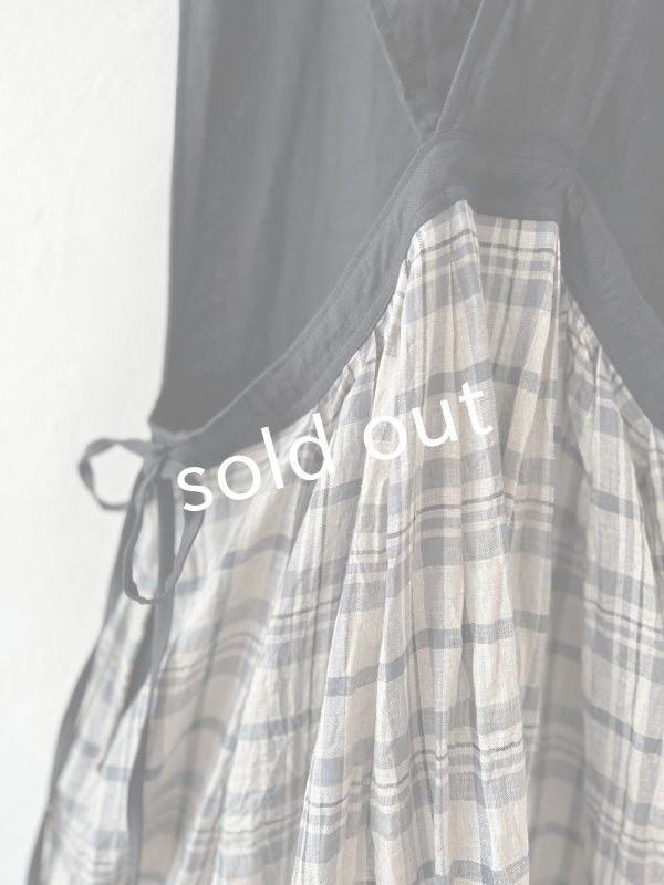 画像9: MARCHE' DE SOEUR／エプロンワンピース・黒×チェック (9)