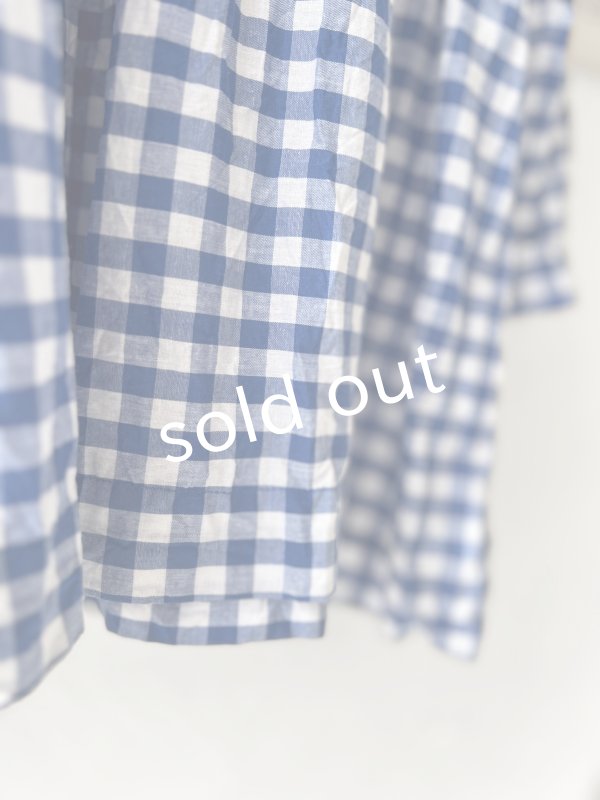 画像6: MARCHE' DE SOEUR／スキッパーギャザープルオーバー・青ギンガム (6)
