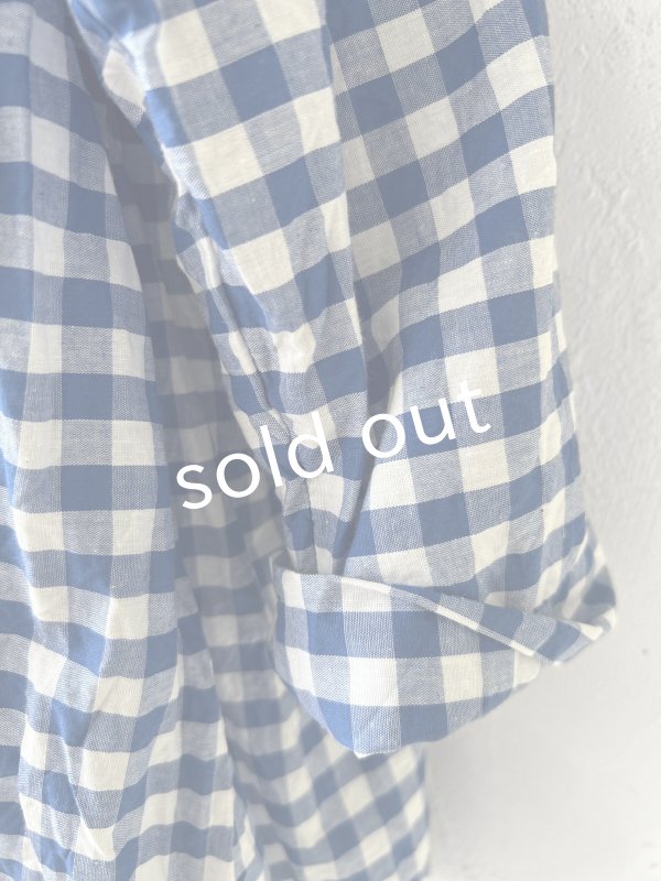 画像5: MARCHE' DE SOEUR／スキッパーギャザープルオーバー・青ギンガム (5)