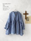画像1: MARCHE' DE SOEUR／スキッパーギャザープルオーバー・青ギンガム (1)