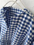 画像2: MARCHE' DE SOEUR／スキッパーギャザープルオーバー・青ギンガム (2)