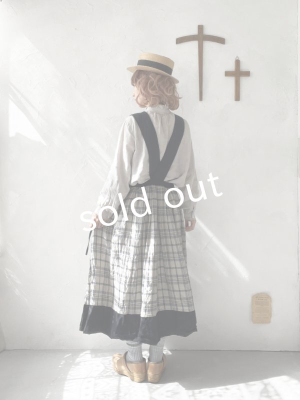 画像12: MARCHE' DE SOEUR／エプロンワンピース・黒×チェック (12)