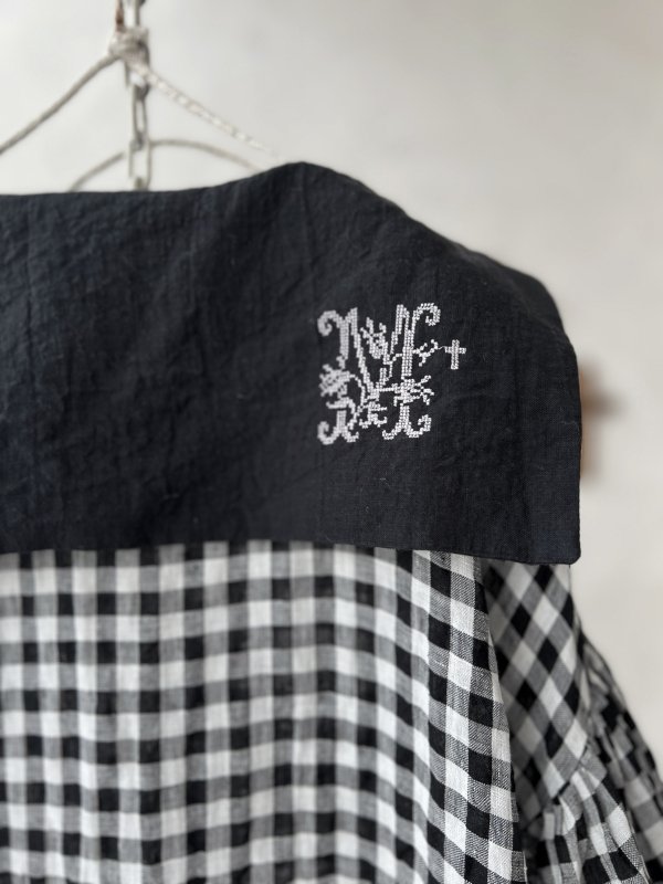 画像4: 【4/24(金)21時から販売】MIFUMIコラボ／sarahのワンピース・黒×ギンガム＆bag (4)