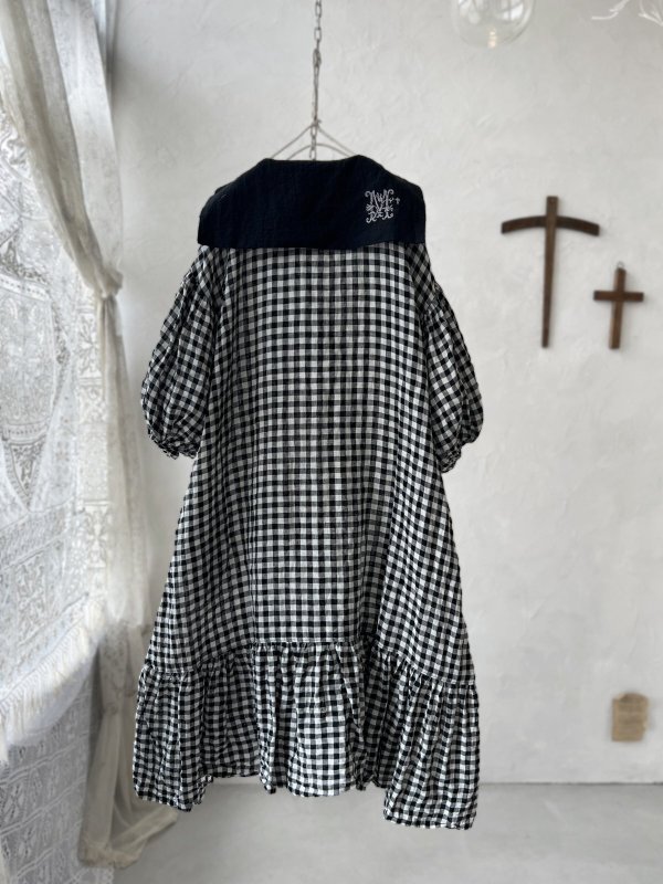 画像5: 【4/24(金)21時から販売】MIFUMIコラボ／sarahのワンピース・黒×ギンガム＆bag (5)