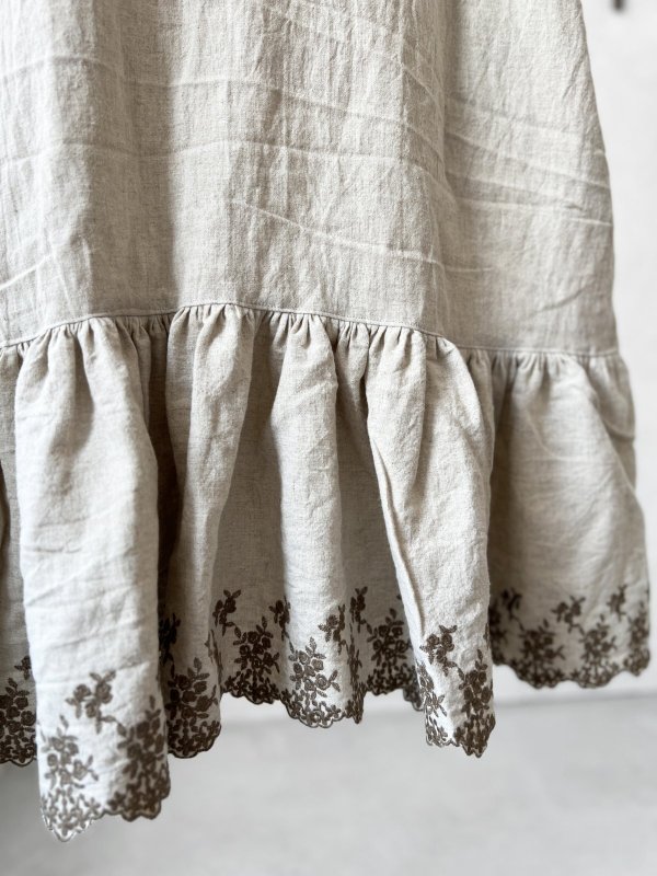 画像3: 【4/24(金)21時から販売】MIFUMIコラボ／sarahのワンピース・ばらカーキ刺繍＆bag (3)