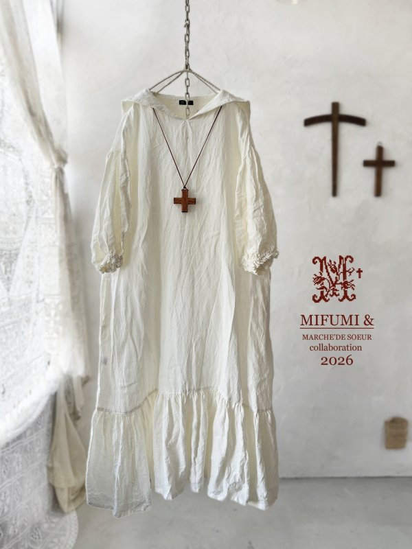 画像2: 【4/24(金)21時から販売】MIFUMIコラボ／sarahのワンピース・オフ＆bag (2)