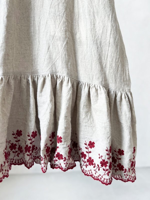 画像3: 【4/24(金)21時から販売】MIFUMIコラボ／sarahのワンピース・赤花刺繍＆bag (3)