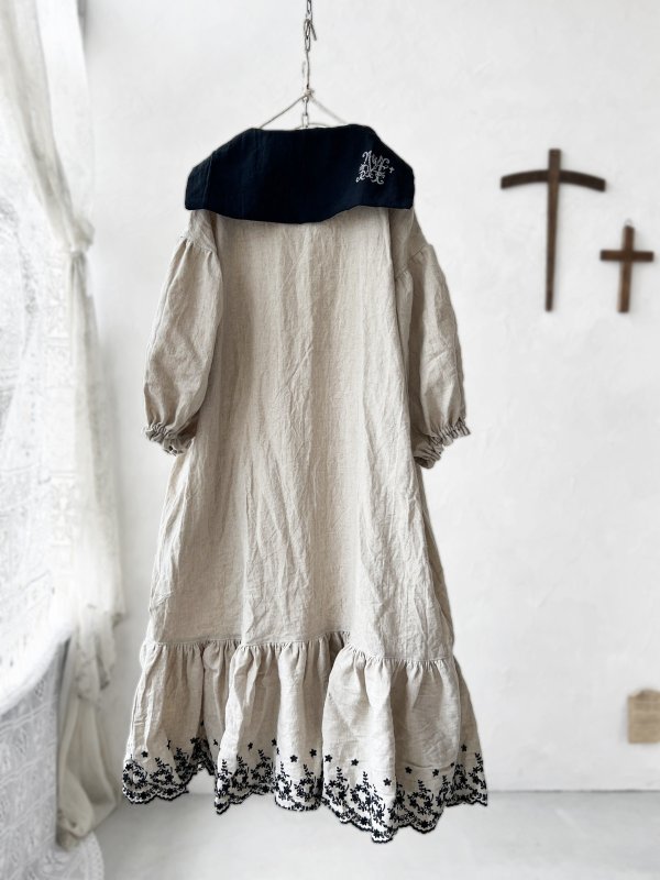 画像6: 【4/24(金)21時から販売】MIFUMIコラボ／sarahのワンピース・黒花リース刺繍＆bag (6)