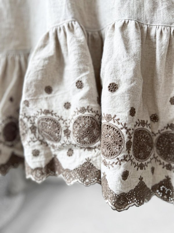 画像4: 【4/24(金)21時から販売】MIFUMIコラボ／sarahのワンピース・カーキサークル刺繍＆bag (4)