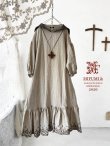 画像1: 【4/24(金)21時から販売】MIFUMIコラボ／sarahのワンピース・リースカーキ刺繍＆bag (1)